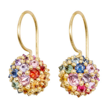 Medium Rainbow Sputnik Hook Earrings - 11447